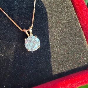 14k natural diamond pendant necklace